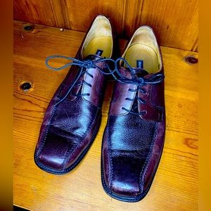 Bostonian Men’s Brown Leather Dress Shoes lace up bicycle toe Italy